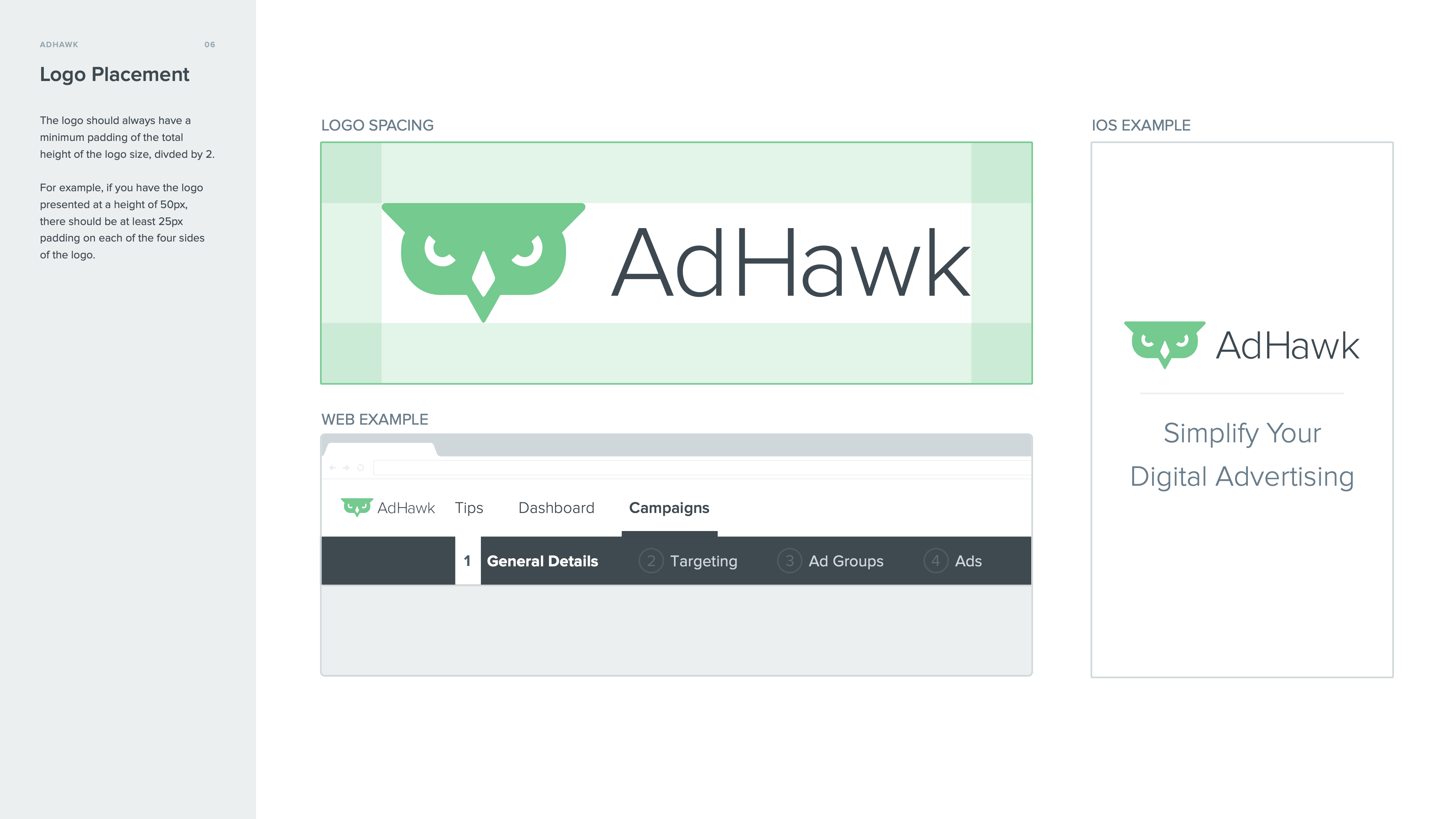 AdHawk Brand Guidelines - Logo Placement