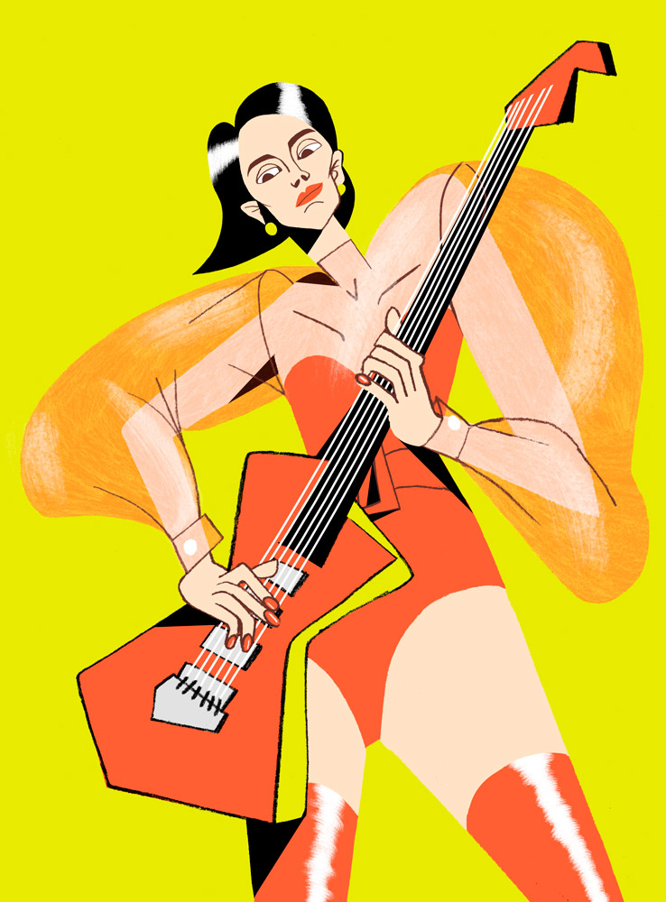 st vincent playing guitar