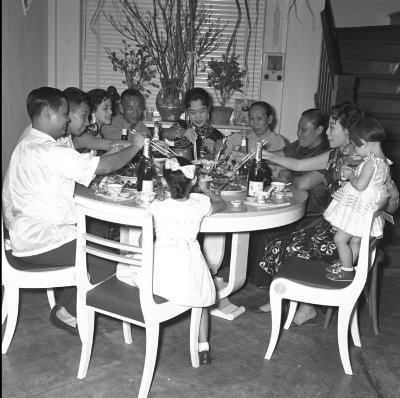 Reunion dinner on the eve of Chinese New Year, 1955