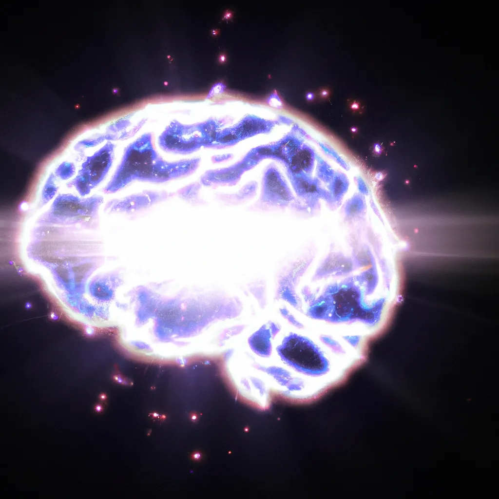 An abstract image of a brain with a glowing aura around it.