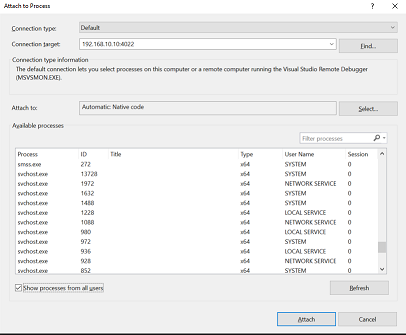 the microsoft visual studio remote debugging monitor