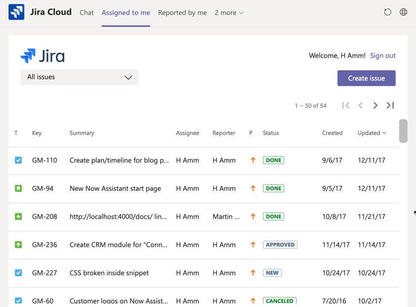 Atlassian Jira displayed in an IFrame inside Microsoft Teams