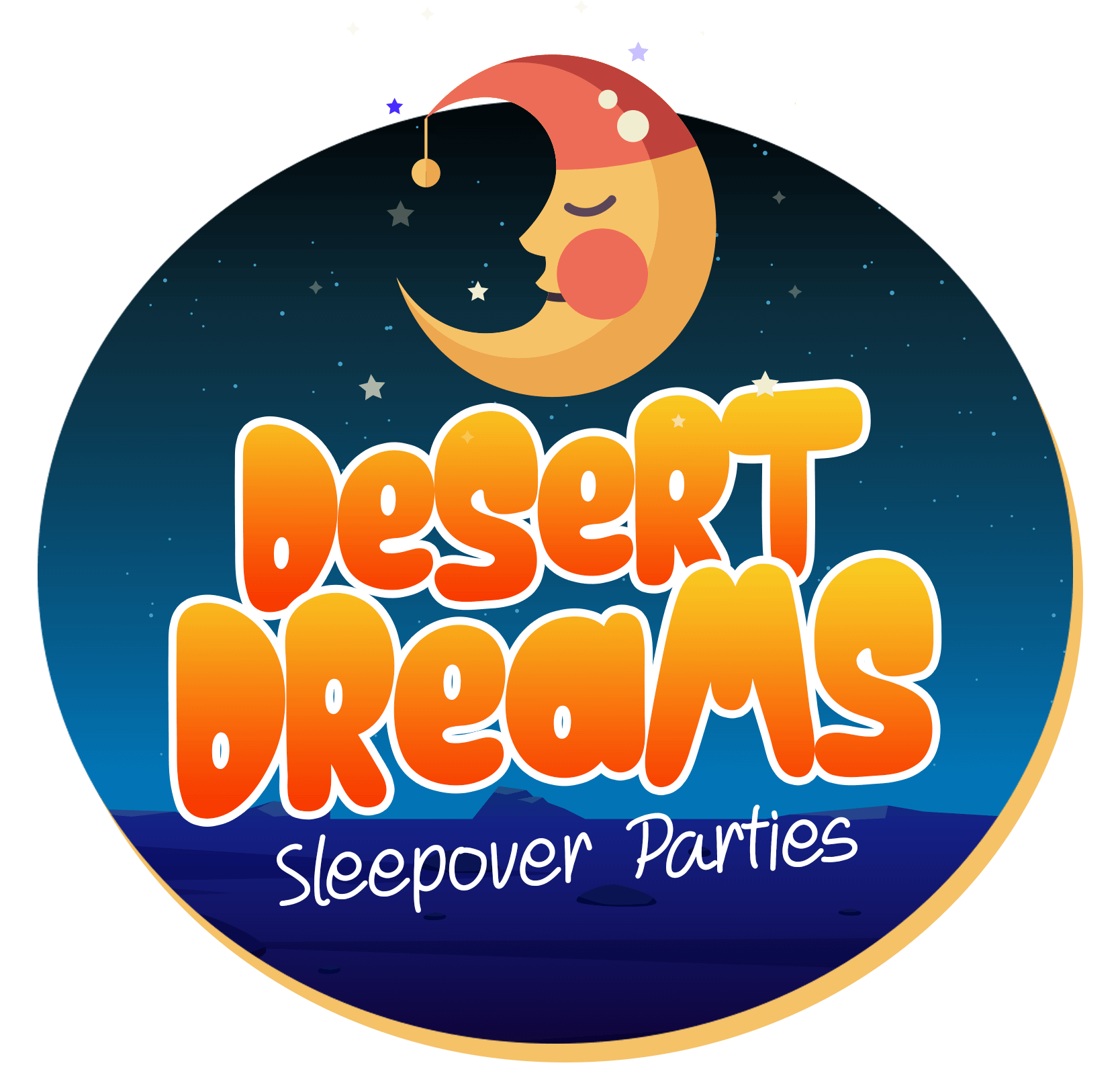 Desert Dreams Sleepover Parties logo.