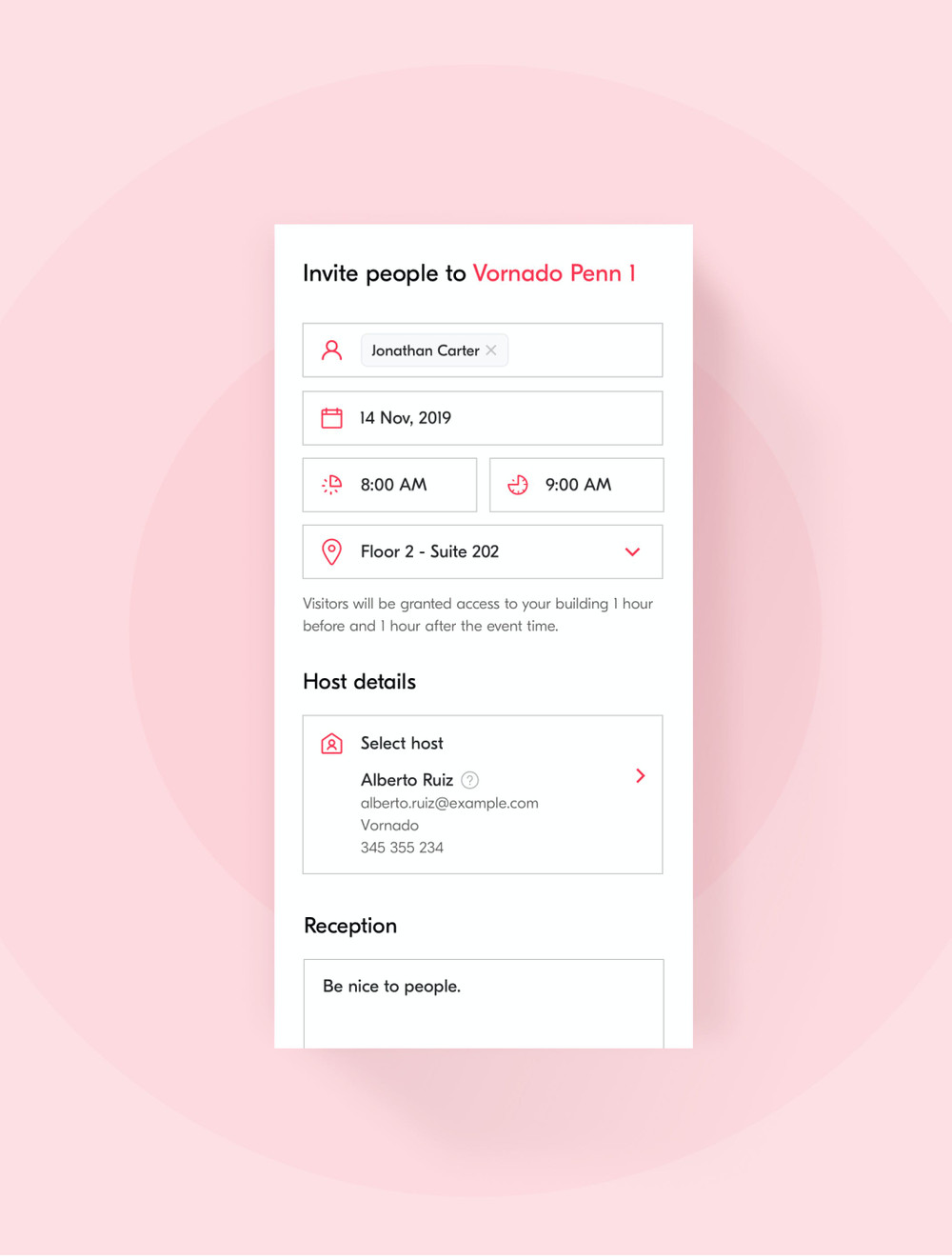 Mobile design for the 'Invite People' flow