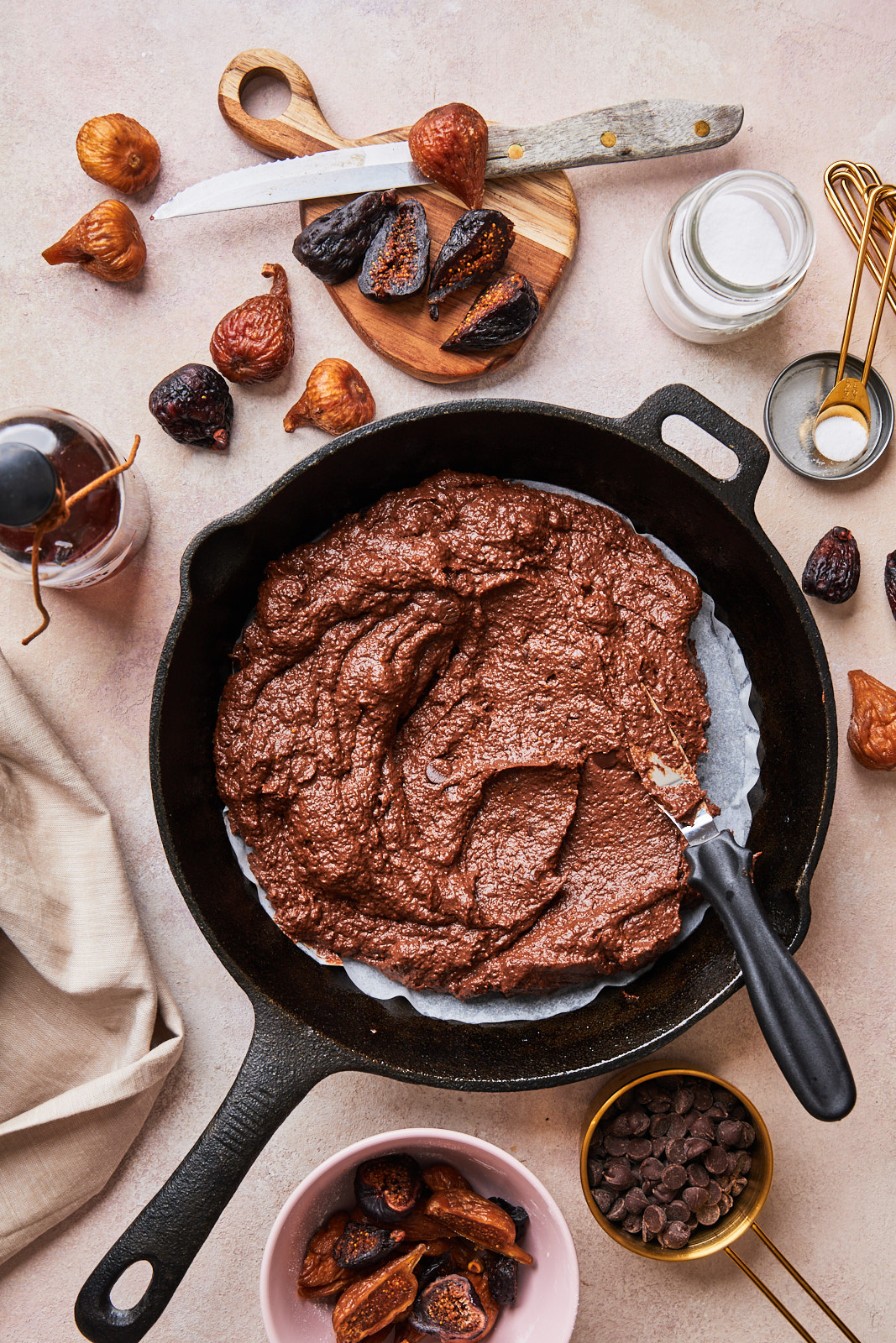 Chocolate Fig skillet brownies