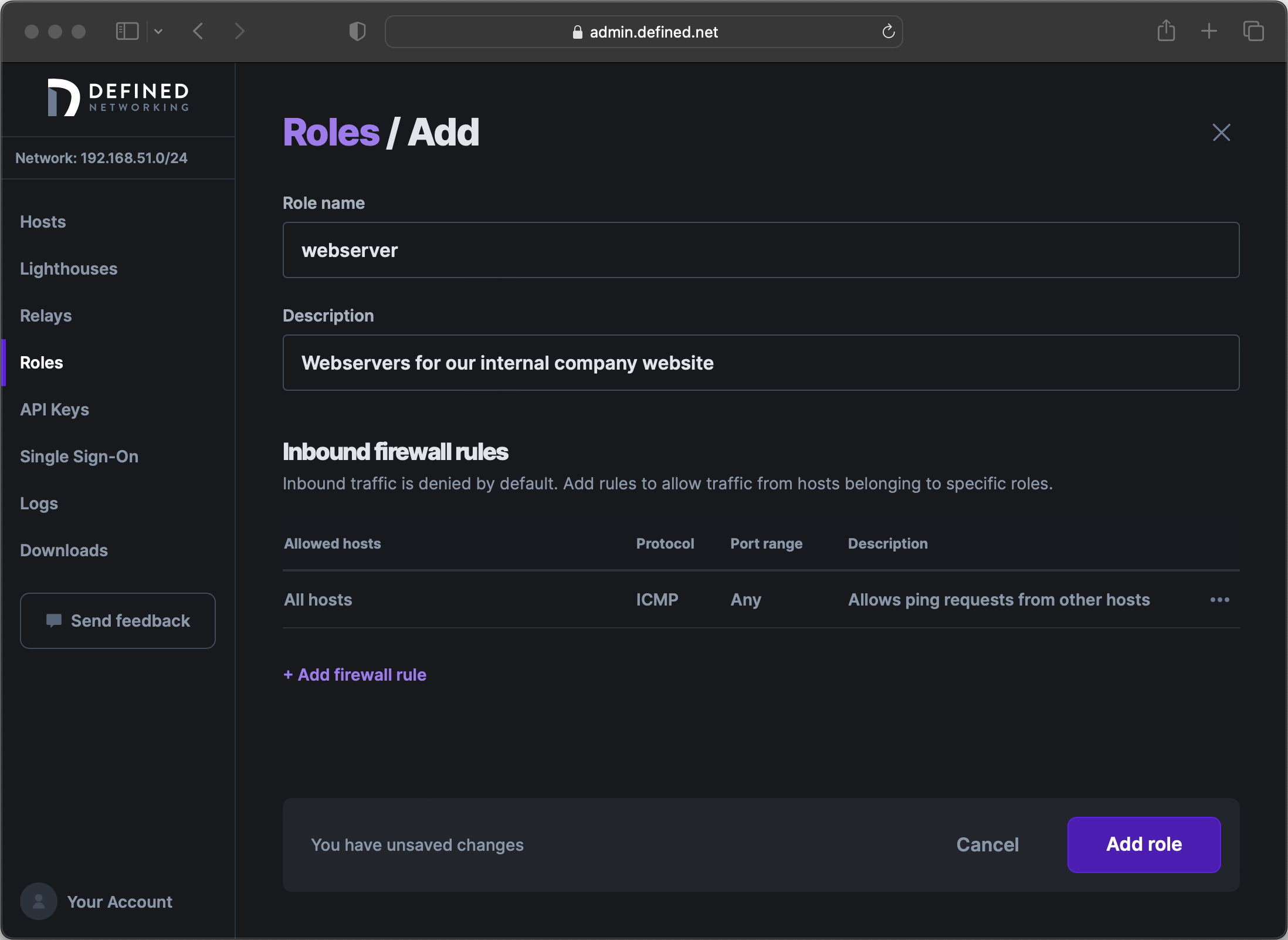 Creating Firewalls Using Roles and Tags | Managed Nebula Docs