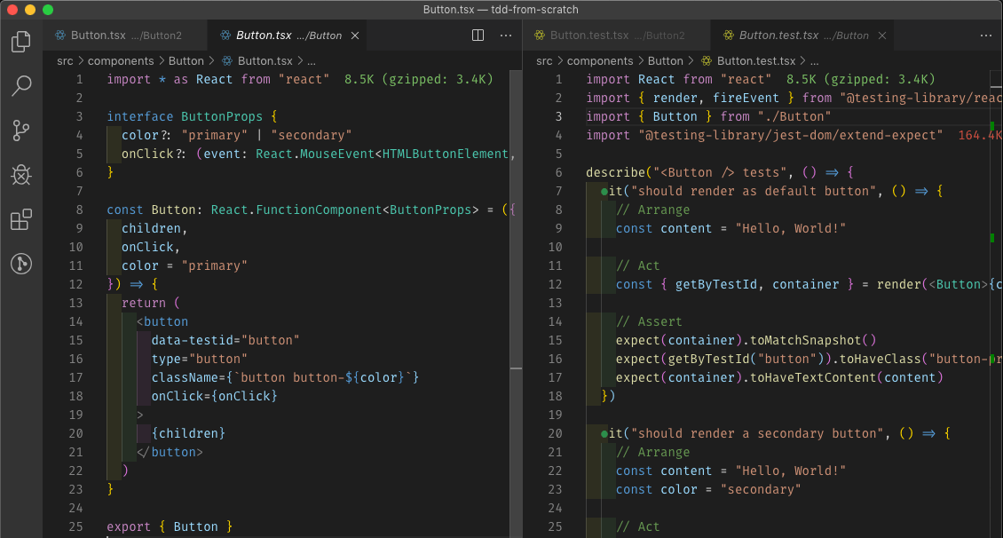 Visual Studio Code Split View - Perfect For Writing Tests