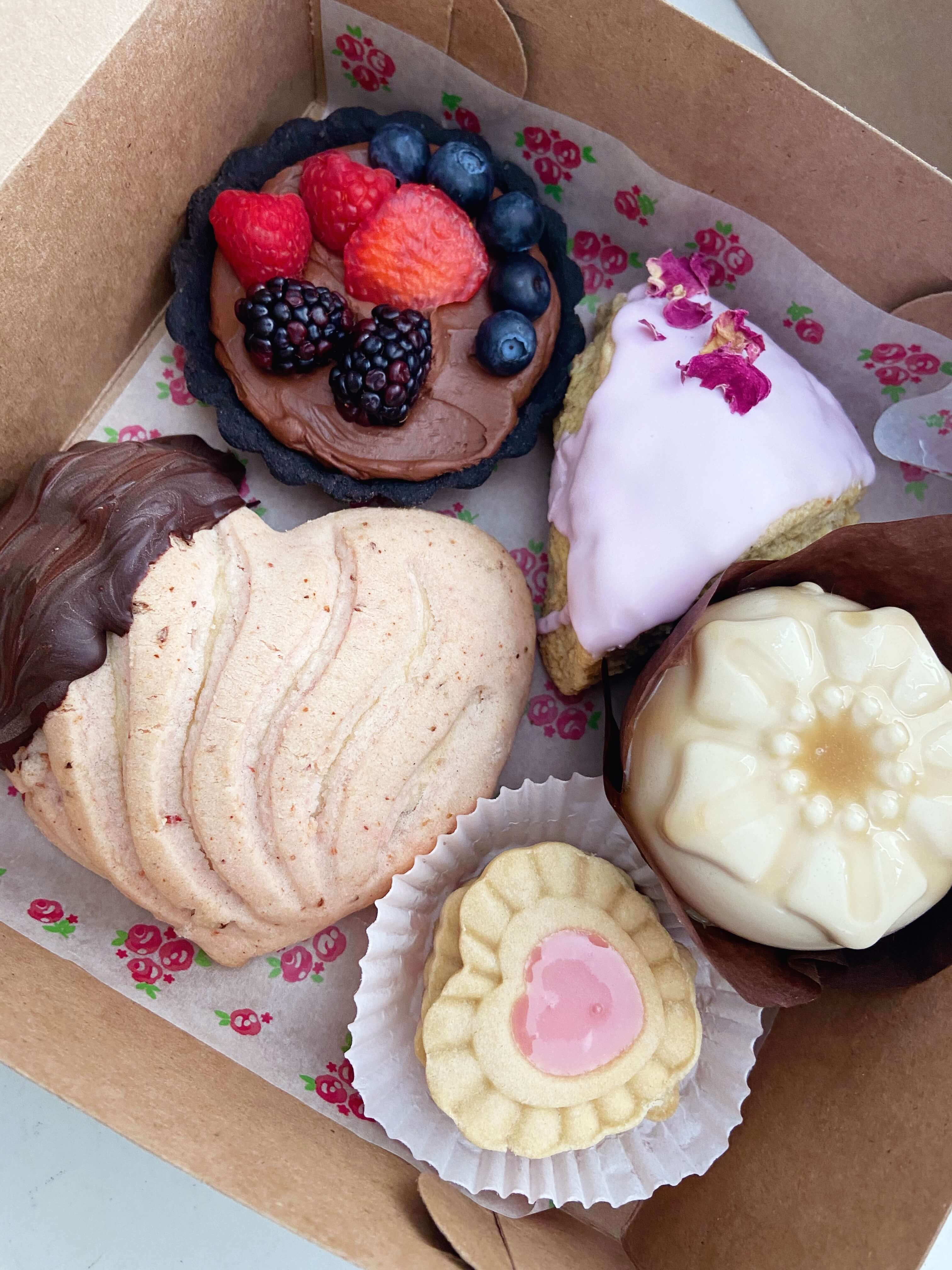 an assortment of baked goods