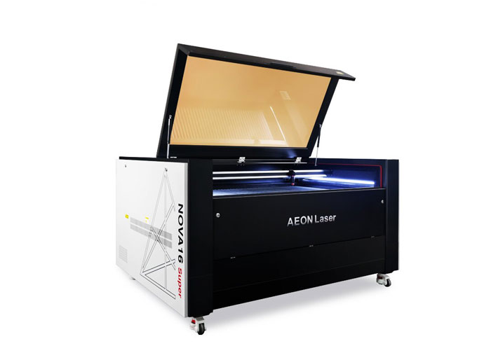 Aeon Super Nova Laser Cutter & Engraving Machine, front angle view with open lid