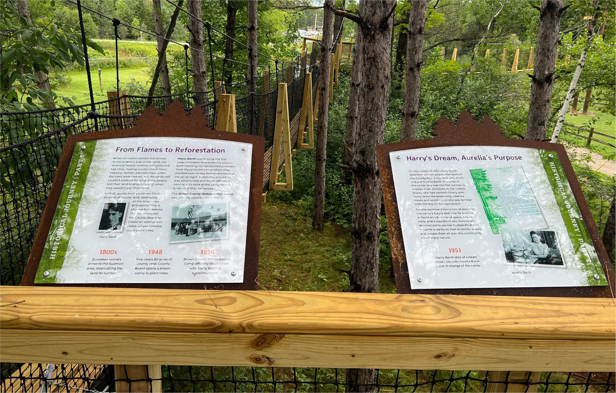 NEW Zoo Canopy Tour Historical Journey signs
