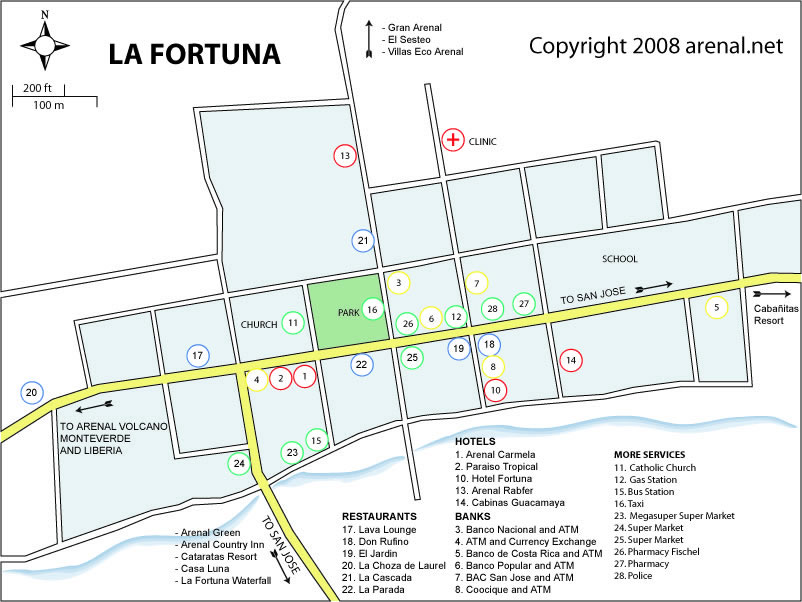 La Fortuna Costa Rica Map