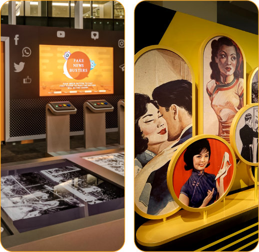 The National Library hosts permanent, special and online exhibitions that feature our rich collections and bring to life the history and heritage of Singapore and the region. Held at various locations in the National Library building, admission to our exhibitions are free.
<p> </p>
<p>Explore this site to find out more about our current and upcoming exhibitions and programmes. Visit our Online Exhibitions to enjoy virtual tours of past shows and access specially curated digital content.</p>