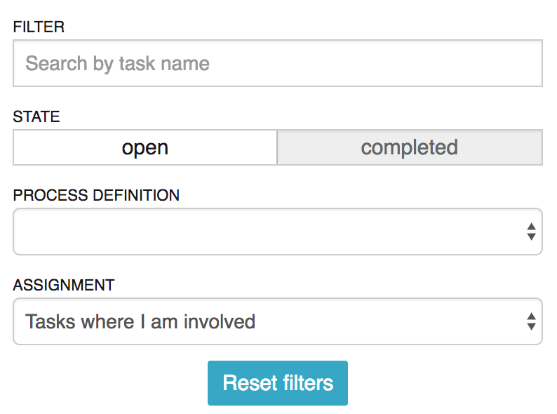 flowable task taskfilter screen