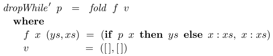 Definition of dropWhile'