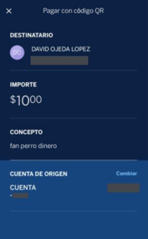 Pagar con código QR en app BBVA