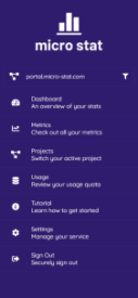 Mobile menu screenshot