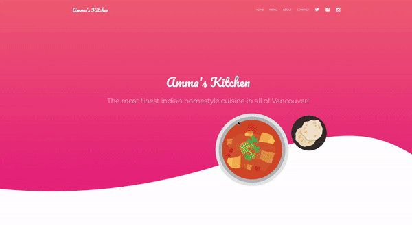 an animation of Amma's kitchen website being browsed through.