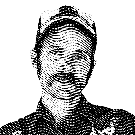 Halftone black and white image of Ty Gibbons