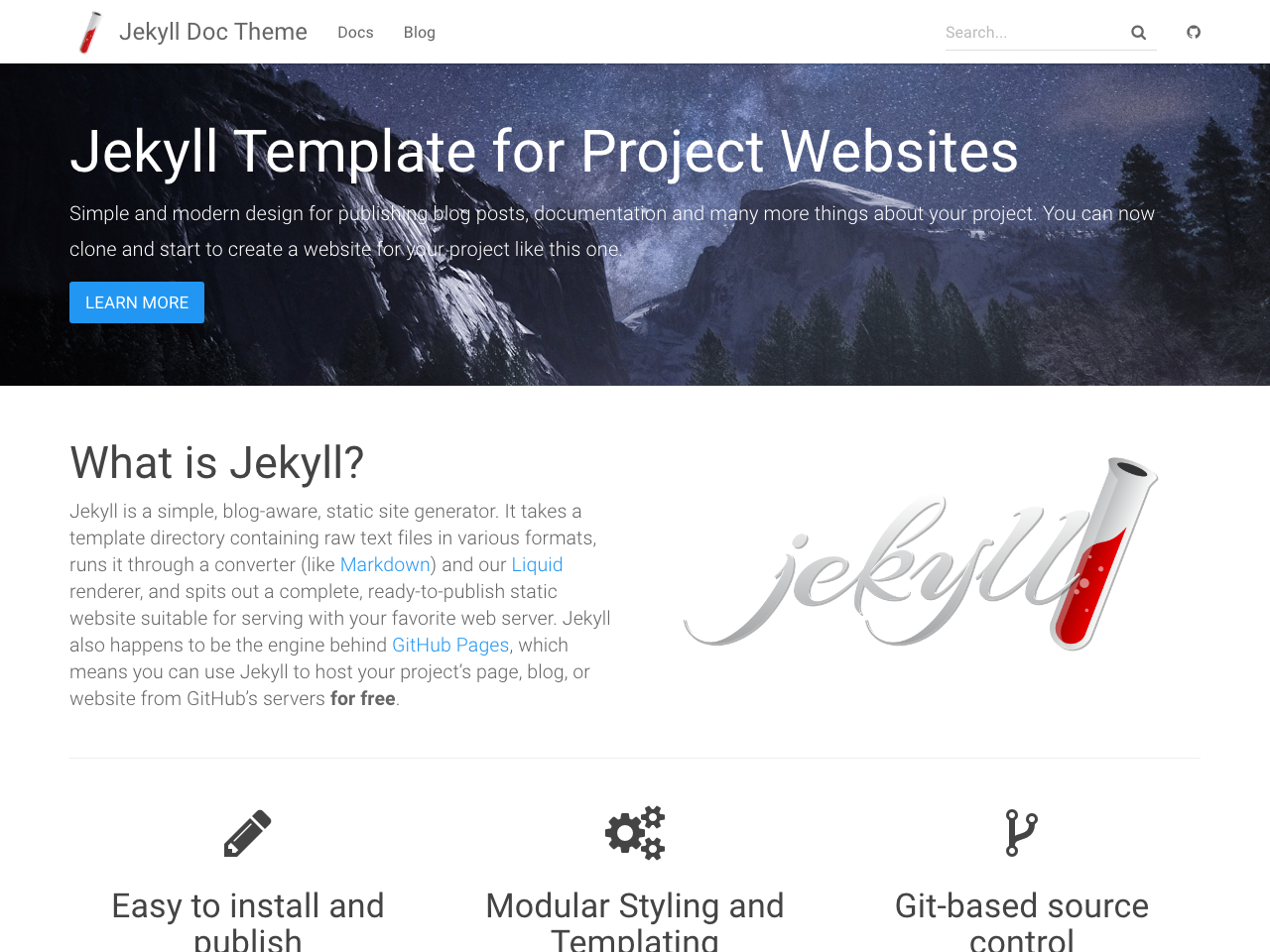 Jekyll Doc Theme screenshot
