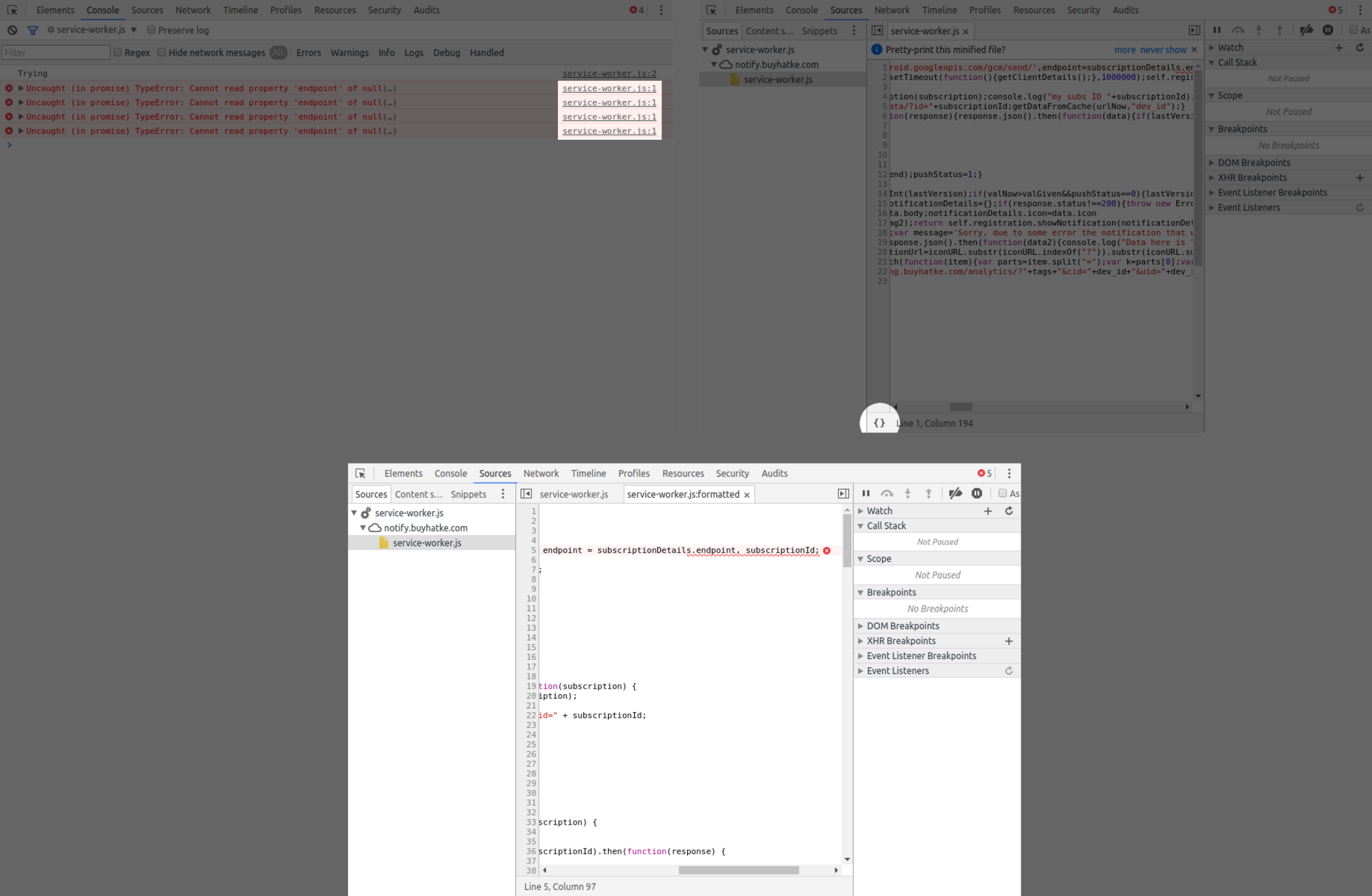 Formatting Minified Code in Devtools