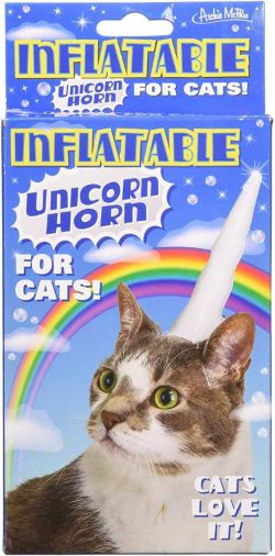 inflatable cat unicorn horn