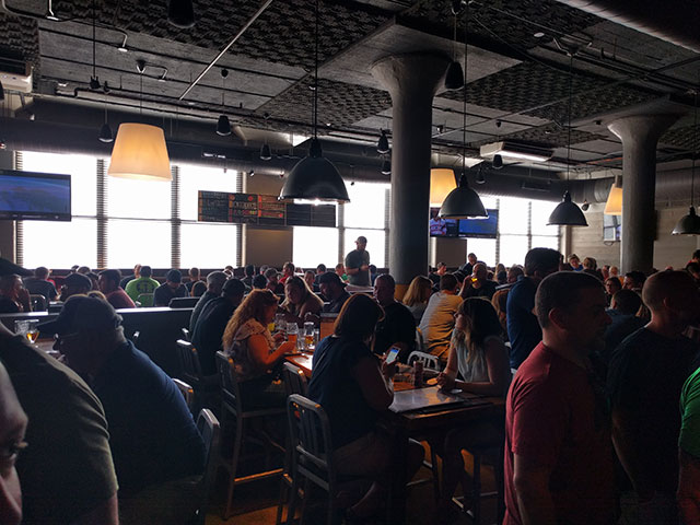 Beerworks Boston/Fenway is busy due to the event at Fenway Park