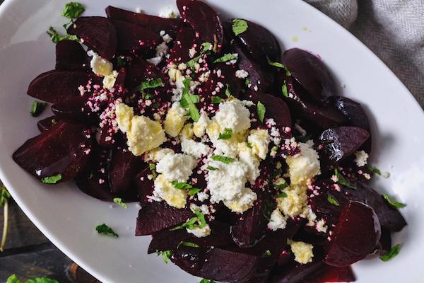 Beet And Goat Cheese Salad With A Passionfruit Dressing