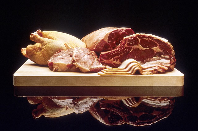Image of raw chicken and beef meat