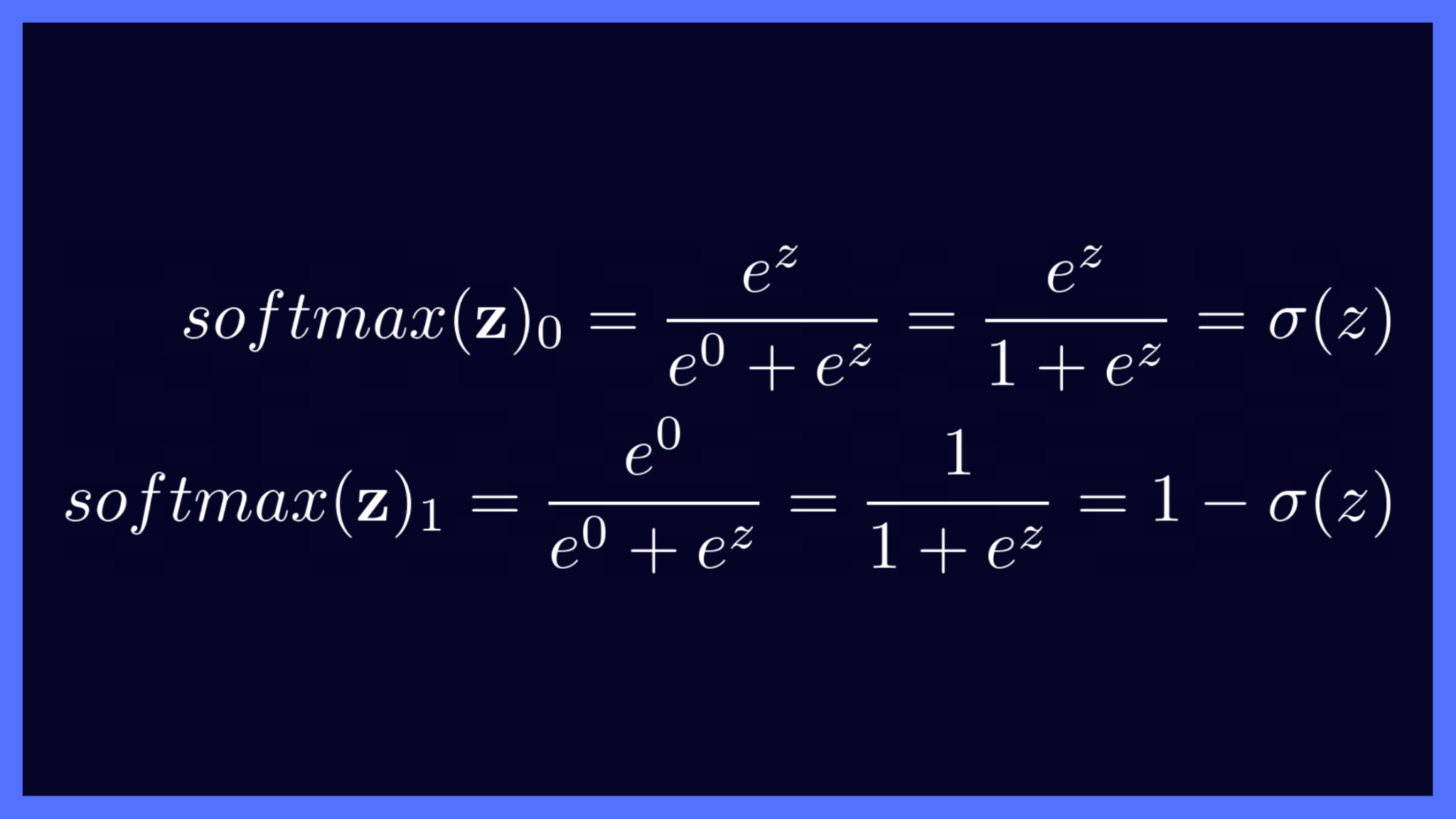 Equivalence of Sigmoid &amp; Softmax Activations