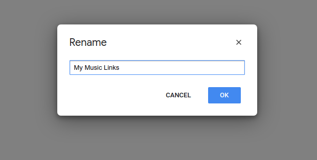 Rename dialog box