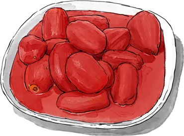 Illustration of Peeled Tomatoes