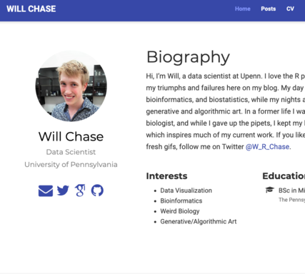 An old screenshot of the author's previous personal site
