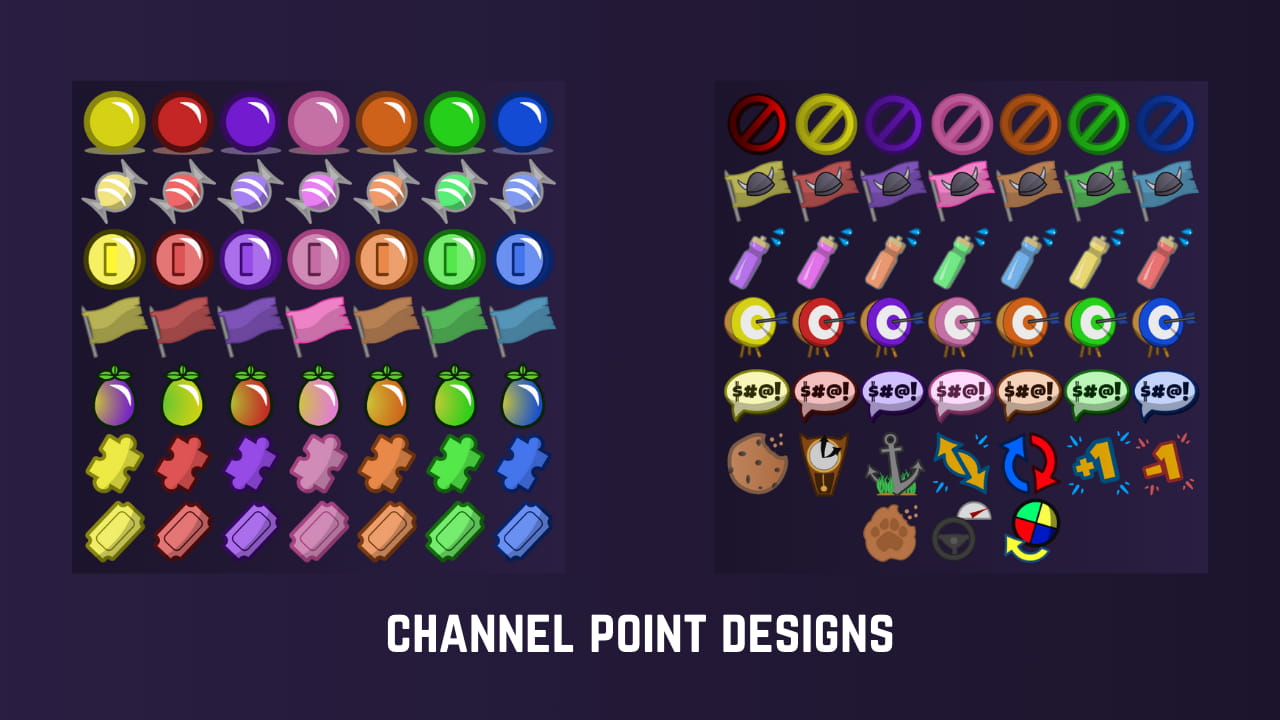 Preview of Twitch channel point designs