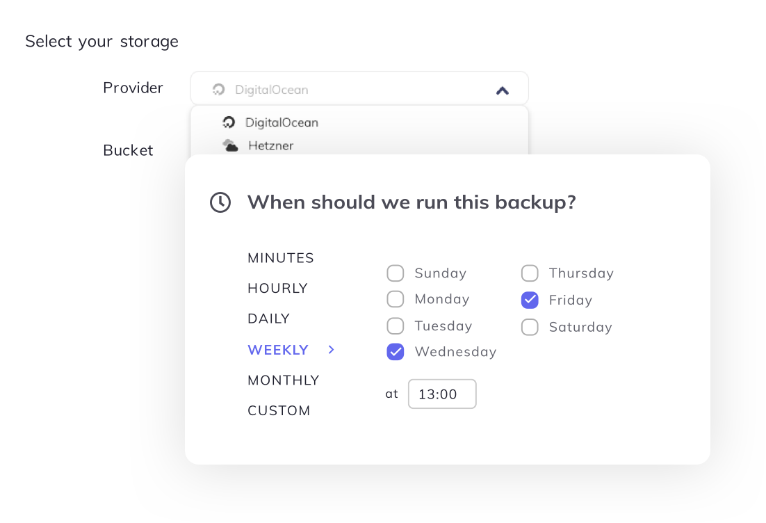 SimpleBackups dashboard, all your storage sync jobs in one place