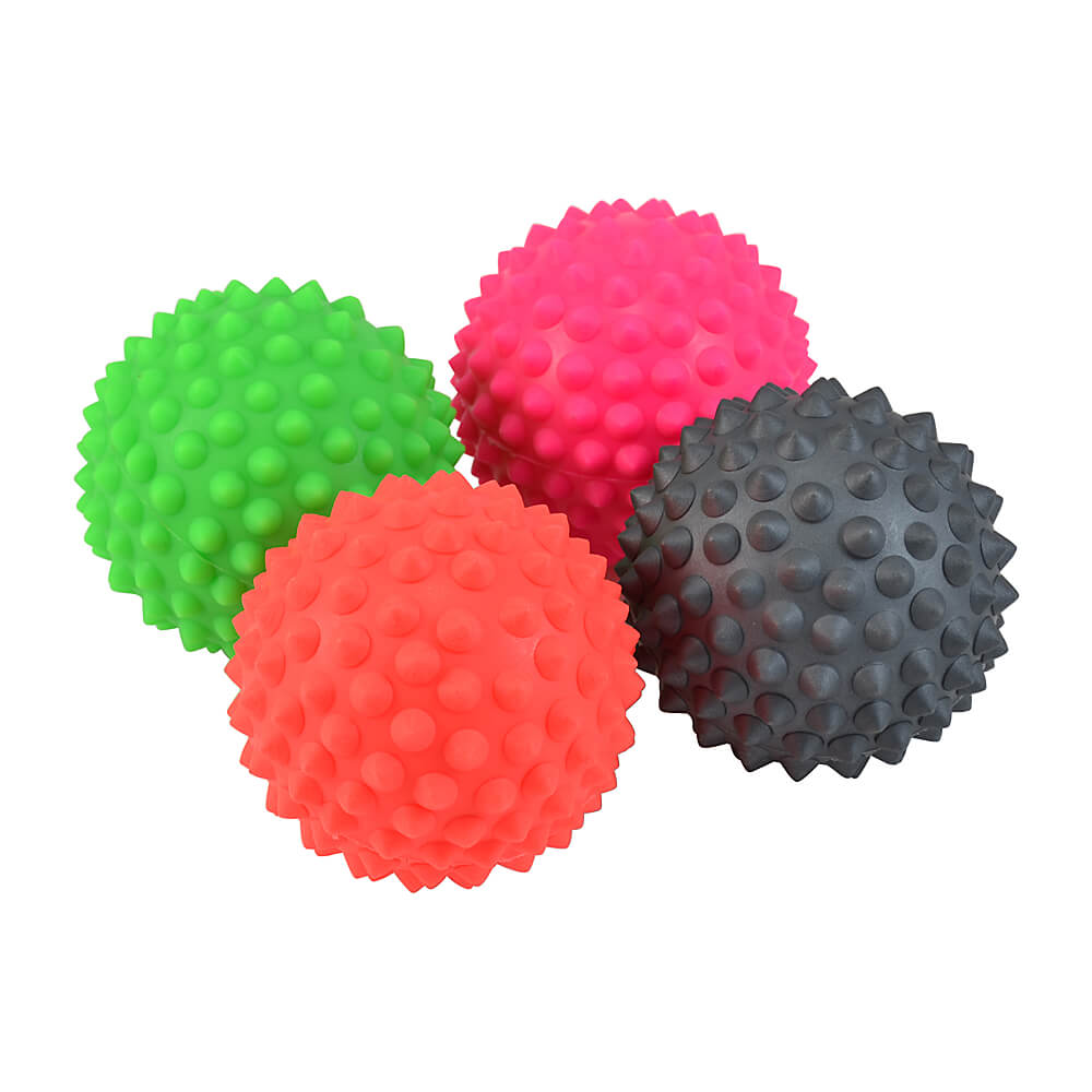 4 Spikey balls in bright fluro colours