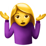 Emoji of a woman shrugging