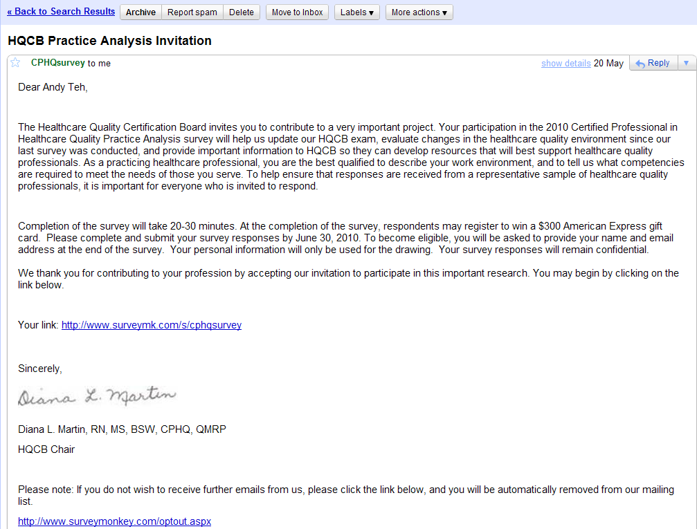 HQCB Practice Analysis Invitation