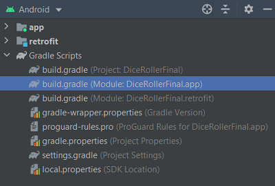 Navigate to your app's build.gradle file