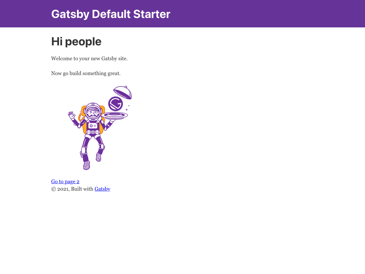 Gatsby Starter Default screenshot