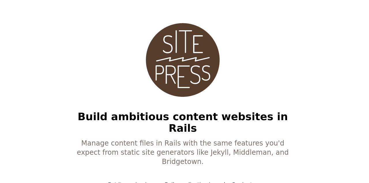 Screenshot of the Sitepress website