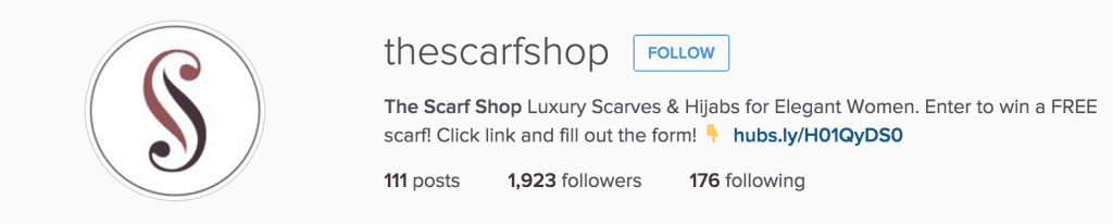 The Scarf Shop Instagram account.
