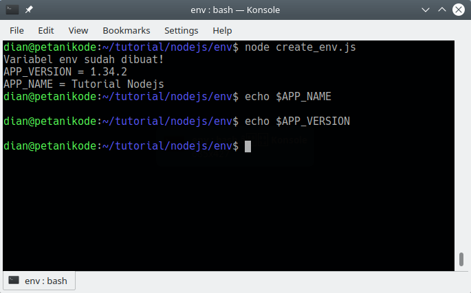 Print env variables