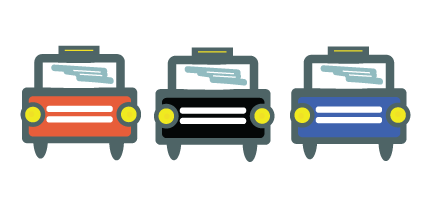 Coloured cars icons