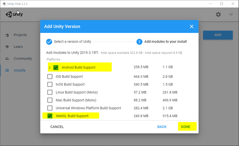 Instalar Versión de Unity