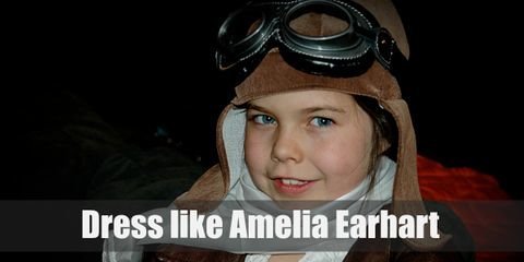 “All you need for your Amelia Earhart costume is some aviator gear such a goggles, a bomber jacket, tall leather boots, and khaki pants.”