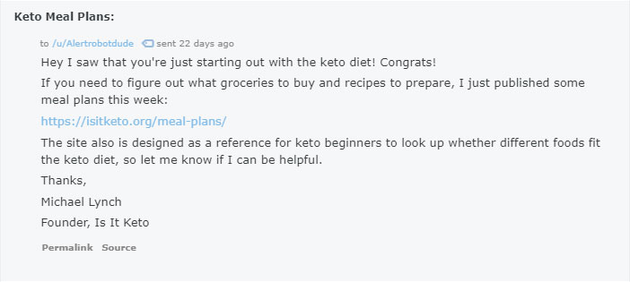 reddit post asking for meal plan advice
