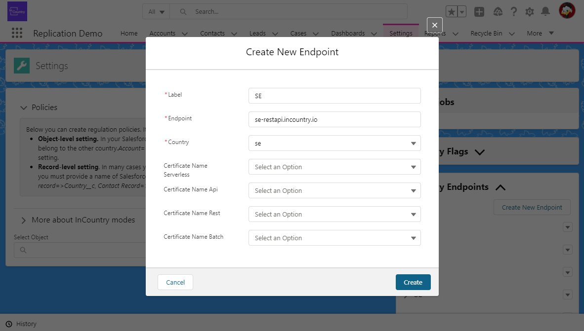 Create New Endpoint