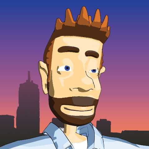 Paul's profile pic in cartoony 3D style