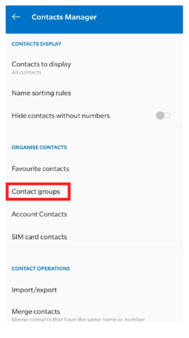 android contacts app switch group