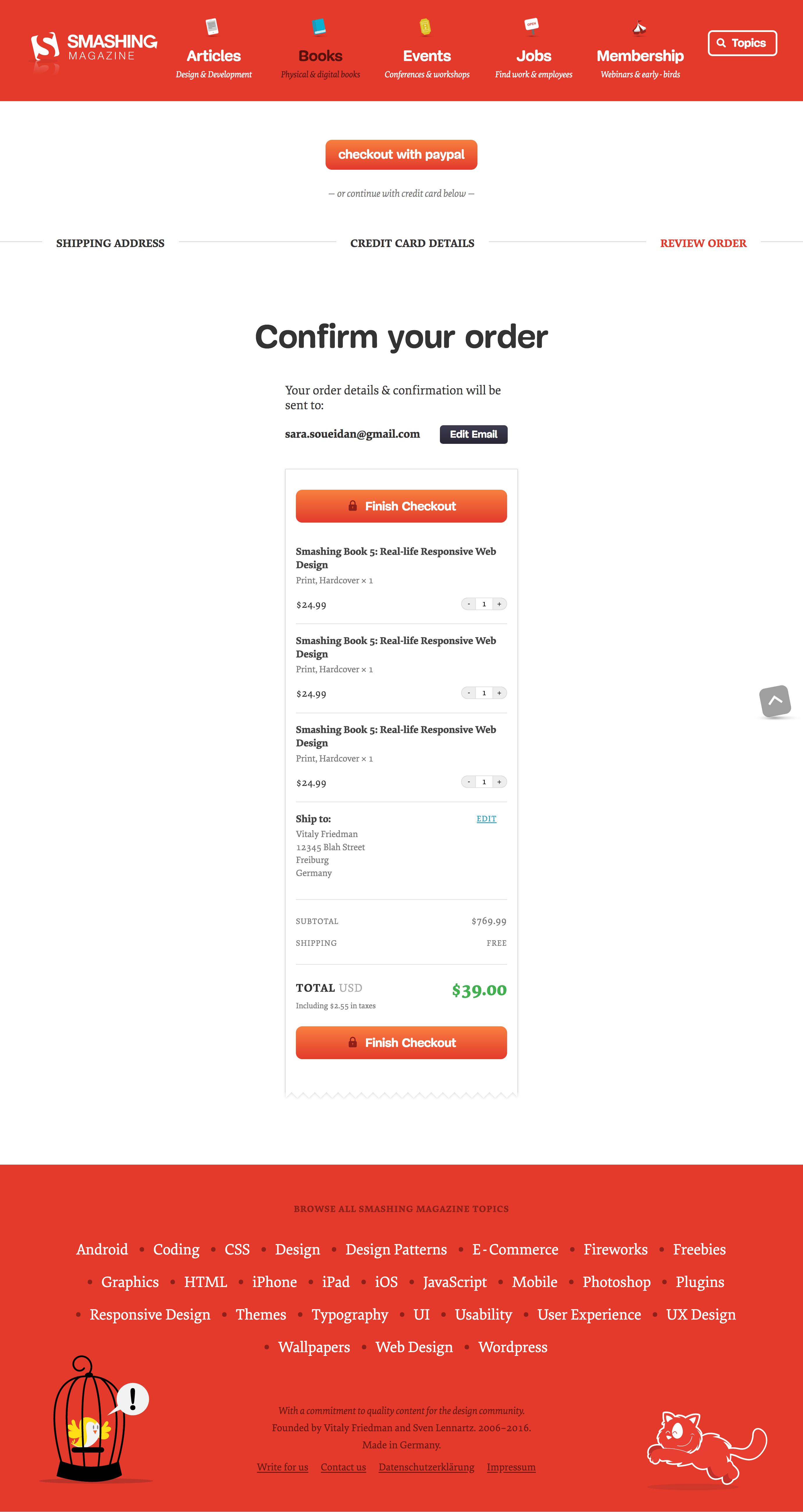 The Smashing Magazine Checkout